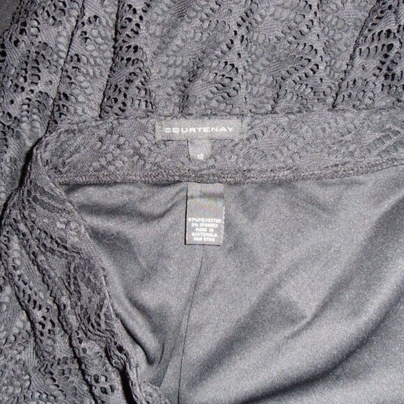 Courtenay Black Lace Skirt Sz 12 Swim Cover-Up Vibe ✨ Double Layered Flare - Picture 4 of 4